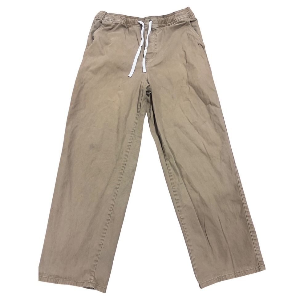 RSQ Straight Leg Drawstring Pants Mens Medium Khaki Tan Stretch Chino 491827-419